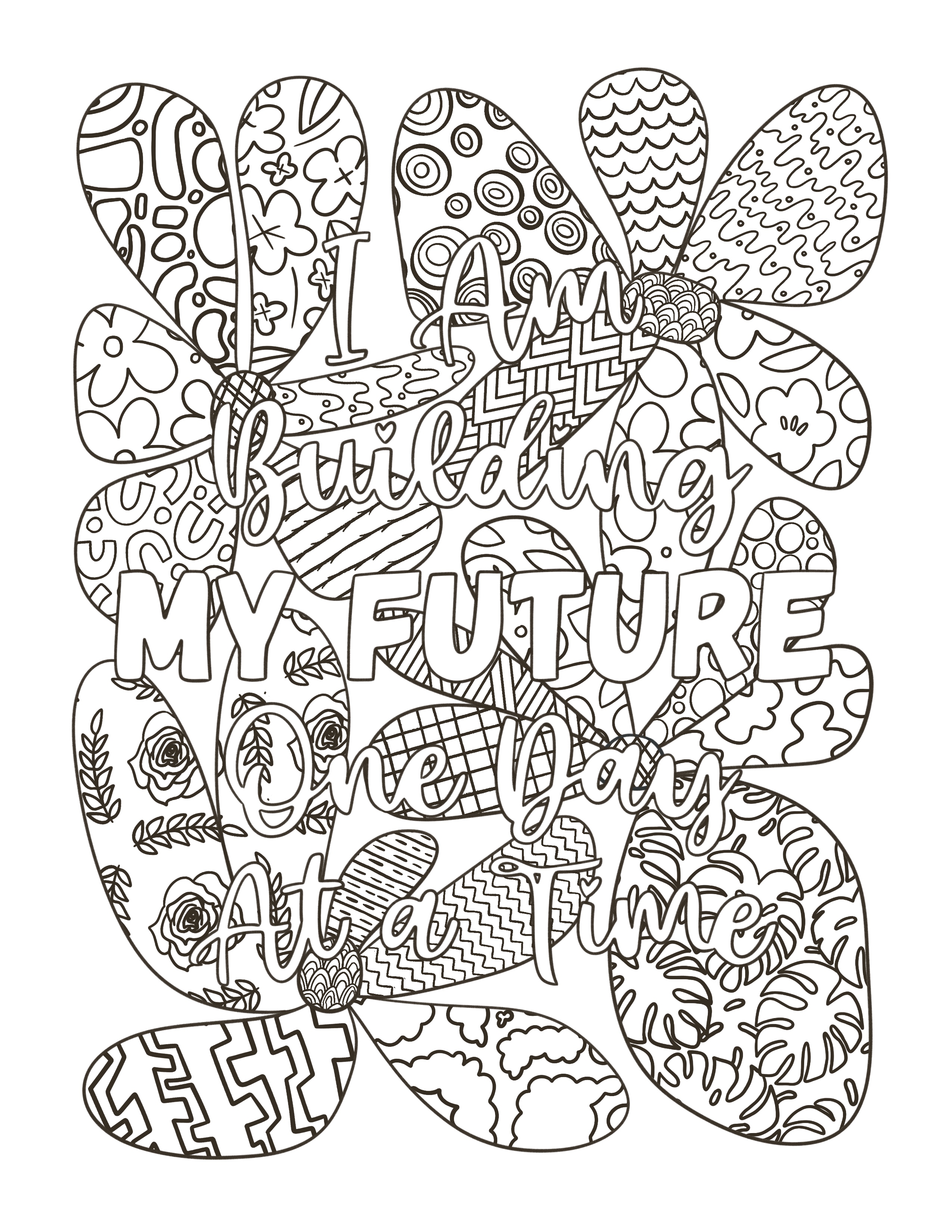 Self-Improvement Affirmations - Coloring Book for Adults + Bonus Affirmations Journal (PDF) - Image 6